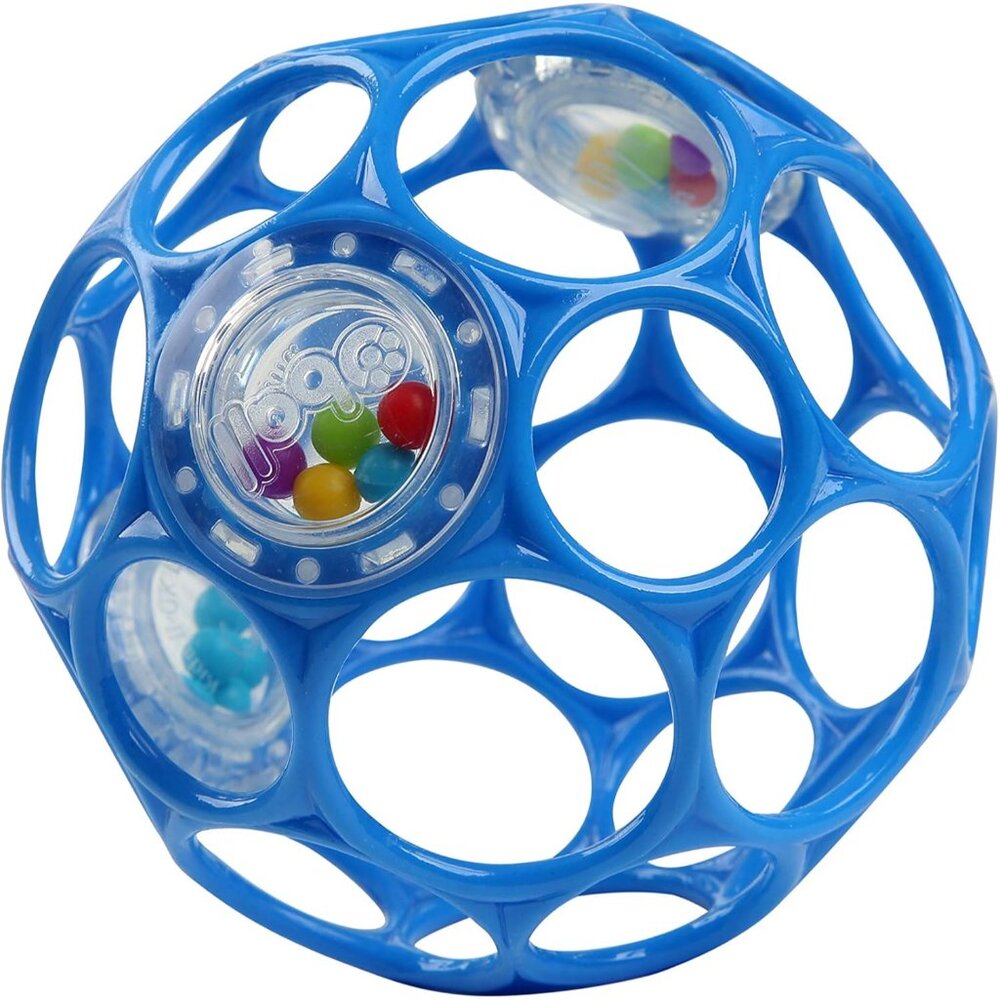 Oball Easy-Grasp Rattle BPA-Free Infant Toy in Blue, Age Newborn and up, 4 Inche